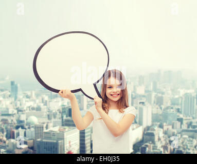 smiling little girl with blank text bubble Stock Photo