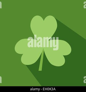 Day Patrick green Irish Shamrock flat icon Stock Photo