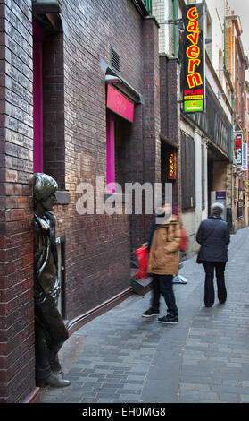 Fantastic four, Beatles Fab Four John Lennon Statue in Mathew Street, Liverpool, Merseyside, UK Stock Photo