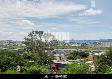 Suburb of Sao Paulo and in the background the city of Guarulhos Stock Photo