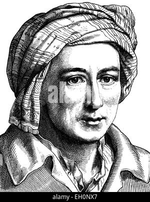 Digital improved image of Johann Joachim Winkelmann, antiquarian and art historian, 1717 - 1768, historical illustration, portrait, 1880 Stock Photo
