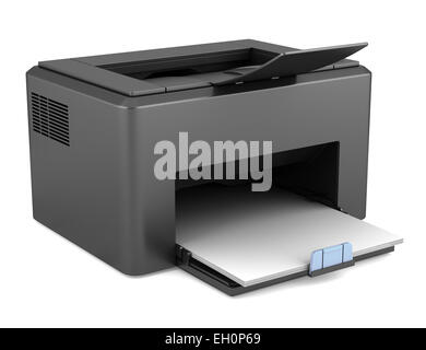 modern black laser printed isolated on white background Stock Photo