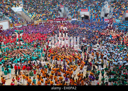 THE XXV CONTEST OF CASTELLS, TARRAGONA, SPAIN Stock Photo