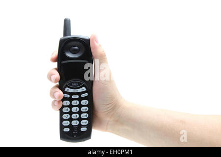 phone in the hand isolated on white Stock Photo