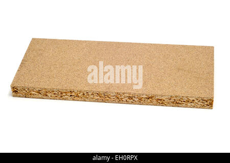 a piece of particle board on a white background Stock Photo