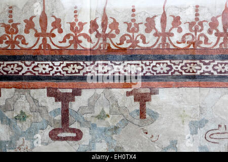 Painted walls, Coricancha, Convento de Santo Domingo del Cusco, Cusco, Peru Stock Photo