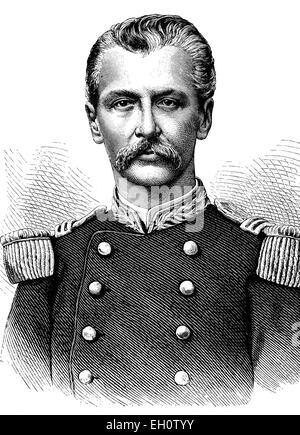 General Miguel Iglesias, 1830-1909, President of the Republic of Peru, historical illustration, circa 1886 Stock Photo