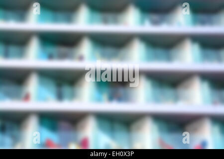 Hotel facade in a blur for background Mallorca, Balearic islands, Spain. Stock Photo