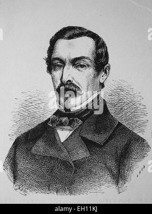 Napoleon III, Charles Louis Napoleon Bonaparte, 1808 - 1873, French president and emperor of the French people, historical woodcut, circa 1880 Stock Photo