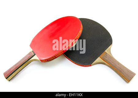 Two table tennis rackets isolated on white background Stock Photo