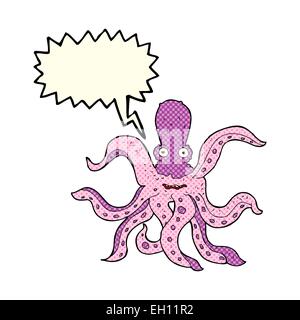 cartoon giant octopus with speech bubble Stock Vector