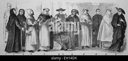 Religious knights: A Hvid Bodsbroder, a Benedictine monk, a Cistercian ...