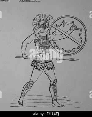 Hoplit. Hoplites were citizen-soldiers of Ancient Greek city-states who were primarily armed with spears and shields Stock Photo