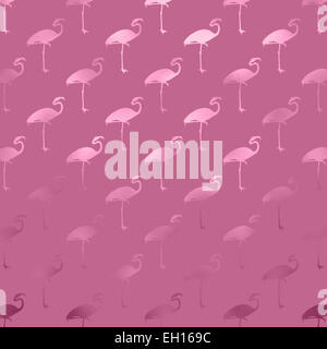 Metallic Pink Flamingo Pattern Faux Foil Flamingos Polk Dot Background Texture Stock Photo