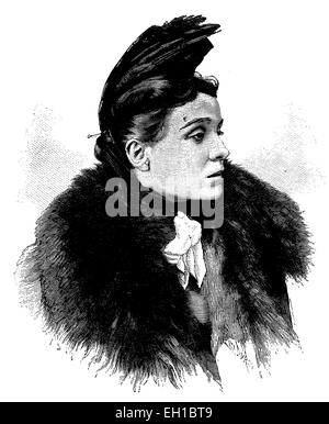 Eleonora Duse, 1858 - 1924, Italian actress, historical illustration circa 1893 Stock Photo