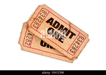 Old used brown torn ticket stub isolated Stock Photo: 231135693 - Alamy