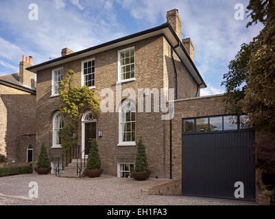 House in Shooters Hill, London, United Kingdom. Architect: Charles Barclay Architects, 2012. Oblique front elevation of Georgian Stock Photo