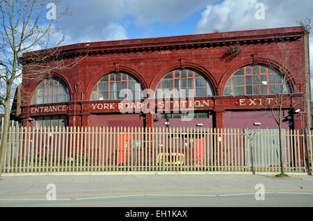 The disused York Road Underground Station near King's Cross in London Stock Photo