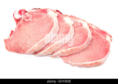 Pork chop meat isolated on white Stock Photo