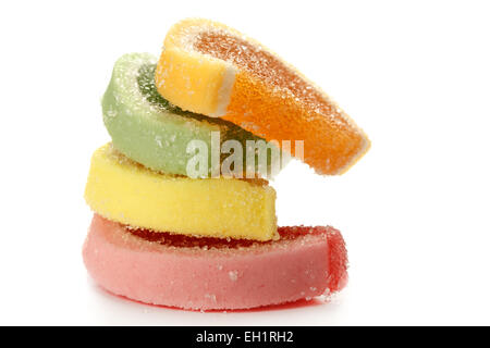 Stacked colorful jelly sweets Stock Photo