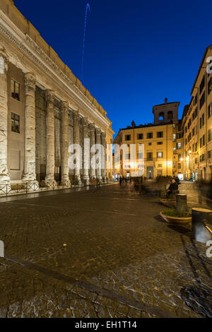 Rome. Italy. Remnants of the Temple of Hadrian on Piazza di Pietra. Tempio di Adriano. Stock Photo