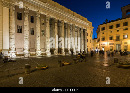 Rome. Italy. Remnants of the Temple of Hadrian on Piazza di Pietra. Tempio di Adriano. Stock Photo