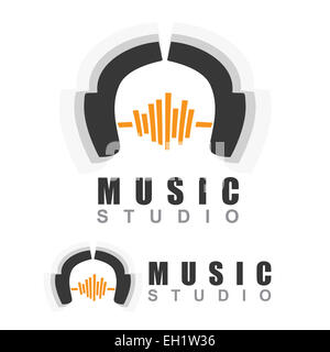 Headphones vector icon for a music studio Stock Photo