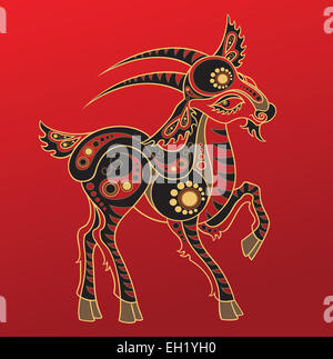 Chinese horoscope. Year of the goat Stock Photo