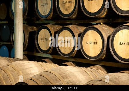 Whisky barrels, Glen Ord Distillery, near Inverness, Scotland, United Kingdom Stock Photo