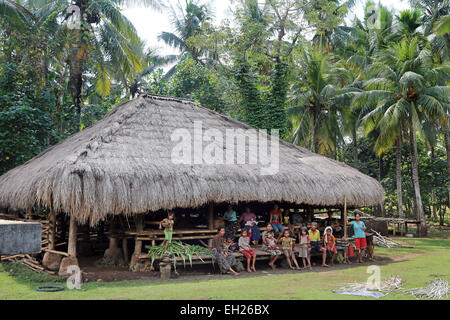 Sumbanese house in a village with traditional thatched roof, island of Sumba, Indonesia, Asia Stock Photo