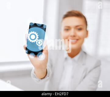 close up of businesswoman with smartphone Stock Photo