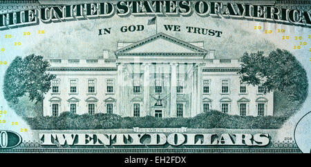 The White House from 20 dollars banknote, USA, 2009 Stock Photo