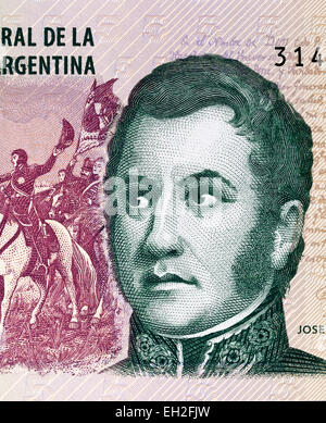 Jose de San Martin from 5 pesos banknote, Argentina, 2003 Stock Photo