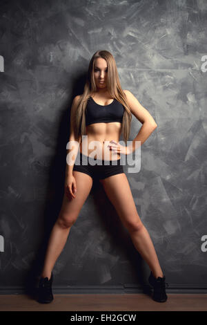 young beautiful girl dancer practicing in the studio. lifestyle. Stock Photo