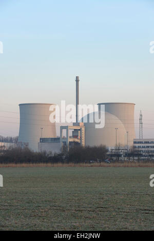 Biblis Nuclear Power Plant, Biblis, Hesse, Germany Stock Photo