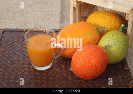 gac fruit,Baby Jackfruit juice, Stock Photo