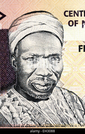 Alhaji Sir Abubakar Tafawa Balewa from 5 naira banknote, Nigeria, 2006 Stock Photo