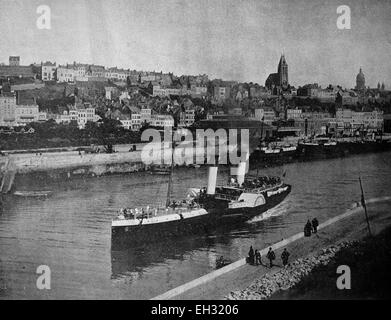 One of the first autotypes of Boulogne-sur-mer, France, historical photograph, 1884 Stock Photo