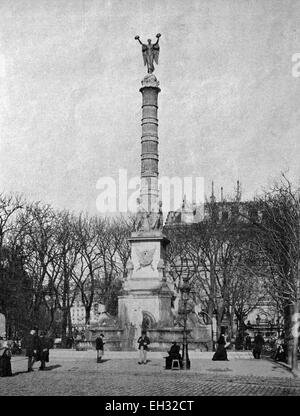 One of the first autotype prints, Place du Chatelet square, historic photograph, 1884, Paris, France, Europe Stock Photo