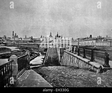 One of the first autotypes of the Kremlin, Moscow, historical photograph, 1884 Stock Photo