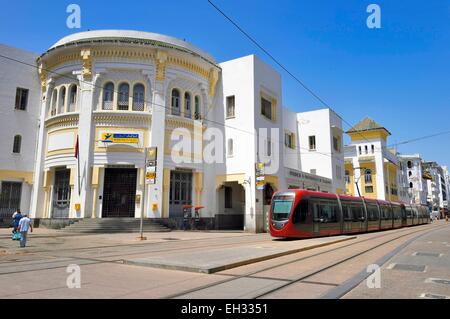 Morocco, Casablanca, Mohammed V boulevard, the Post Office built in 1918 by architect Pierre Bousquet and the Maroc-Soir building built in 1924 by architect Marius Boyer Stock Photo