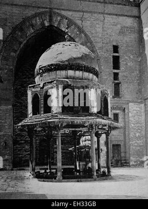 Early autotype of a mosque in Cairo, Egypt, historical picture, 1884 Stock Photo