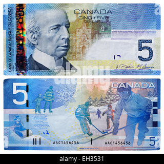 5 dollars banknote, Wilfrid Laurier, Canada, 2013 Stock Photo - Alamy