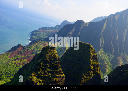 Aerial view of Na Pali Coast, Kauai, Hawaii, USA Stock Photo