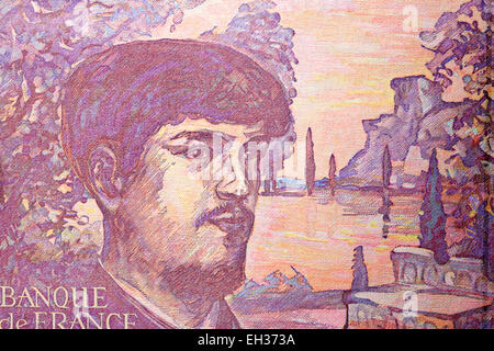 Composer Claude Debussy from 20 francs banknote, France, 1997 Stock Photo