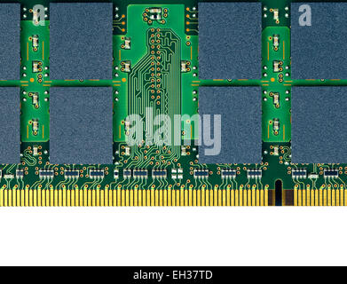 Macro Closeup Computer Circuit Board CPU Microprocessors isolated on white Stock Photo