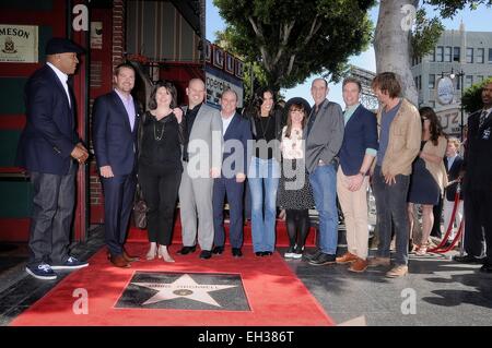 Los Angeles, CA, USA. 5th Mar, 2015. Chris O'Donnell, NCIS: Los Angeles cast members, crew members at the induction ceremony for Star on the Hollywood Walk of Fame for Chris O'Donnell, Hollywood Boulevard, Los Angeles, CA March 5, 2015. Credit:  Michael Germana/Everett Collection/Alamy Live News Stock Photo