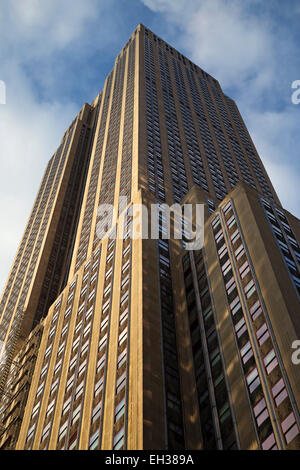 Looking up at Empire State Building, New York City, New York, USA Stock Photo