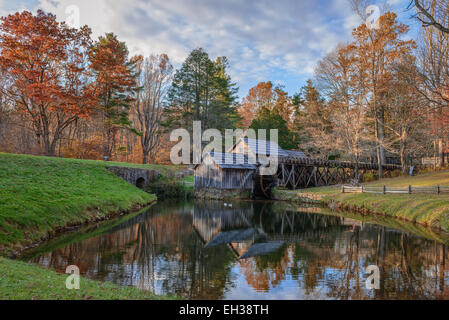 Mabry Mill, a restored gristmill on the Blue Ridge Parkway in Virginia Stock Photo