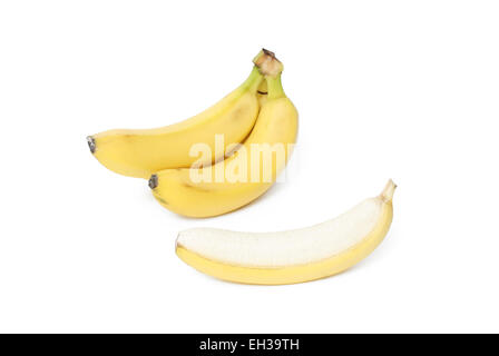 closeup of fresh yellow banana, isolated on white Stock Photo